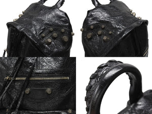 BALENCIAGA バレンシアガ LE CAGOLE BACKPACK ルカゴール リュックサック 766297 レザー ブラック 美品 中古 4b006021