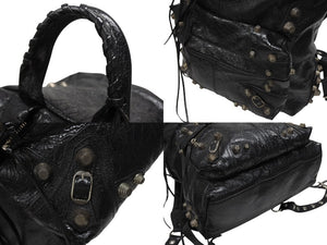BALENCIAGA バレンシアガ LE CAGOLE BACKPACK ルカゴール リュックサック 766297 レザー ブラック 美品 中古 4b006021