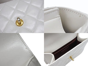 CHANEL シャネル ミニマトラッセ ショルダーバッグ AS2615 ココマーク ラムスキン ホワイト ゴールド金具 美品 中古 4b006023