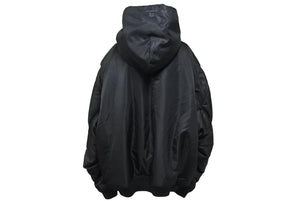 極美品 BALENCIAGA バレンシアガ 22AW Sporty B Pull-Over Bomber スポーティー B プルオーバー ボンバー ジャケット ブラック ナイロン 720157 サイズ2 中古 4b006025