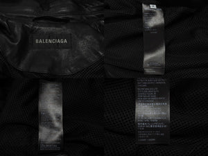 BALENCIAGA バレンシアガ 23SS 3B Sports Icon Leather Jacket スポーツ アイコン レザー ジャケット ブラック ラムスキン 697771 サイズ2 美品 中古 4b006026