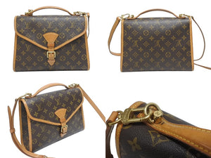 LOUIS VUITTON ルイヴィトン ショルダーバッグ ハンドバッグ 2way ベルニア M51122 モノグラムキャンバス レザー ブラウン 美品 中古 4b006031