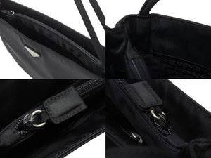 PRADA プラダ ナイロン ハンドバッグ ワンショルダーバッグ トライアングルロゴ ブラック シルバー金具 美品 中古 4b006032