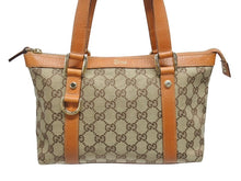 Load image into Gallery viewer, 極美品 GUCCI グッチ アビーライン ハンドバッグ GGキャンバス レザー 総柄 キャラメルブラウン 中古 4b006033