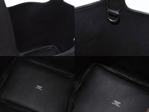 極美品 HERMES エルメス ピコタンロック ブラック カーゴ PM ハンドバッグ トワル×スイフト 中古 U刻印 4b006035