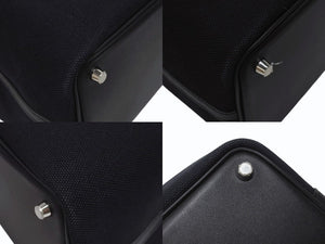 極美品 HERMES エルメス ピコタンロック ブラック カーゴ PM ハンドバッグ トワル×スイフト 中古 U刻印 4b006035