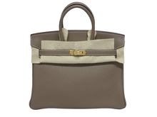 Load image into Gallery viewer, 新品未使用 HERMES エルメス ハンドバッグ W刻印 バーキン25 エトゥープ ゴールド金具トゴ 中古 4b006036