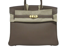 Load image into Gallery viewer, 新品未使用 HERMES エルメス ハンドバッグ W刻印 バーキン25 エトゥープ ゴールド金具トゴ 中古 4b006036