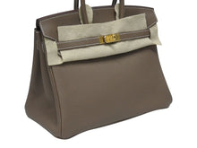 Load image into Gallery viewer, 新品未使用 HERMES エルメス ハンドバッグ W刻印 バーキン25 エトゥープ ゴールド金具トゴ 中古 4b006036