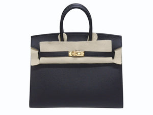 新品未使用 HERMES エルメス バーキン セリエ 25 ハンドバッグ ヴォーエプソン ブラック ゴールド金具 外縫い Z刻印 中古 4b006037