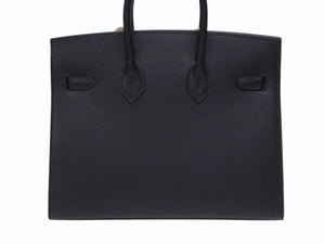 新品未使用 HERMES エルメス バーキン セリエ 25 ハンドバッグ ヴォーエプソン ブラック ゴールド金具 外縫い Z刻印 中古 4b006037