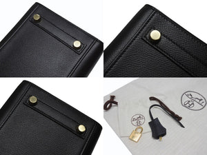 新品未使用 HERMES エルメス バーキン セリエ 25 ハンドバッグ ヴォーエプソン ブラック ゴールド金具 外縫い Z刻印 中古 4b006037