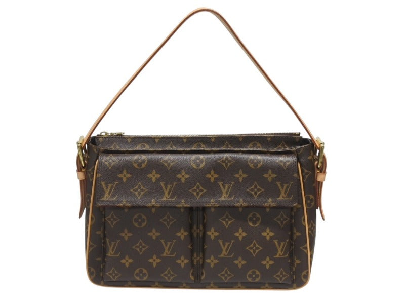 極美品 LOUISVUITTON ルイヴィトン ヴィバシテGM ワンショルダーバッグ M51163 モノグラム PVC レザー ゴールド金具 中古 4b006041