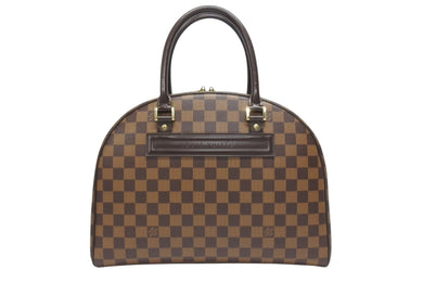 極美品 LOUIS VUITTON ルイヴィトン ノリータ ハンドバッグ N41455 ダミエ エベヌ ブラウン レザー PVC ゴールド金具 中古 4b006042