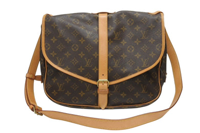 LOUIS VUITTON ルイヴィトン モノグラム ソミュールMM ショルダーバッグ ブラウン M40710 美品 中古 4b006043