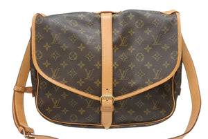 LOUIS VUITTON ルイヴィトン モノグラム ソミュールMM ショルダーバッグ ブラウン M40710 美品 中古 4b006043