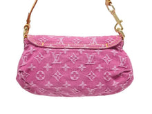Load image into Gallery viewer, 新品同様 LOUIS VUITTON ルイヴィトン ミニプリーティ ワンショルダーバッグ M95216 モノグラム デニム ピンク 中古 4b006045