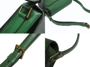 極美品 LOUIS VUITTON ルイヴィトン ショルダーバッグ サンクルーGM M52194 エピレザー グリーン ゴールド金具 中古 4b006046
