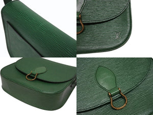 極美品 LOUIS VUITTON ルイヴィトン ショルダーバッグ サンクルーGM M52194 エピレザー グリーン ゴールド金具 中古 4b006046