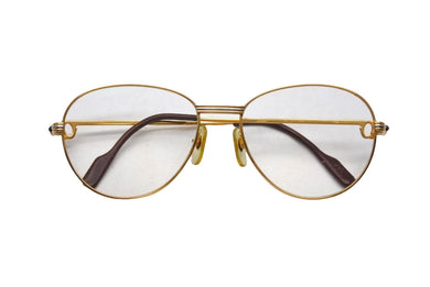 CARTIER カルティエ トリニティ 度入りメガネ アイウェア サイズ55□18 135 メタル ゴールド シルバー 美品 中古 4b006048