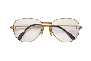 CARTIER カルティエ トリニティ 度入りメガネ アイウェア サイズ55□18 135 メタル ゴールド シルバー 美品 中古 4b006048