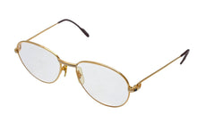 Load image into Gallery viewer, CARTIER カルティエ トリニティ 度入りメガネ アイウェア サイズ55□18 135 メタル ゴールド シルバー 美品 中古 4b006048