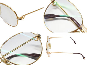 CARTIER カルティエ トリニティ 度入りメガネ アイウェア サイズ55□18 135 メタル ゴールド シルバー 美品 中古 4b006048