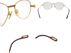 CARTIER カルティエ トリニティ 度入りメガネ アイウェア サイズ55□18 135 メタル ゴールド シルバー 美品 中古 4b006048