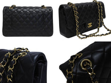 Load image into Gallery viewer, 極美品 CHANEL シャネル Wフラップ 23 ショルダーバッグ ラムスキン ランダム マトラッセ ゴールド金具 ブラック 中古 4b006049
