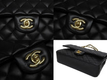 Load image into Gallery viewer, 極美品 CHANEL シャネル Wフラップ 23 ショルダーバッグ ラムスキン ランダム マトラッセ ゴールド金具 ブラック 中古 4b006049