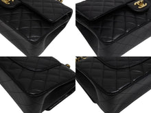 Load image into Gallery viewer, 極美品 CHANEL シャネル Wフラップ 23 ショルダーバッグ ラムスキン ランダム マトラッセ ゴールド金具 ブラック 中古 4b006049