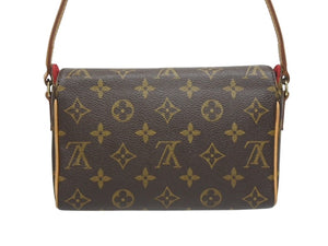 極美品 LOUIS VUITTON ルイヴィトン レシタル ワンショルダーバッグ M51900 モノグラム PVC レザー ブラウン 中古 4b006051