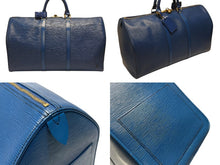 Load image into Gallery viewer, LOUIS VUITTON ルイヴィトン ボストンバッグ キーポル50 M42965 エピレザー ブルー ゴールド金具 美品 中古 4b006054