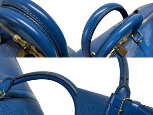 LOUIS VUITTON ルイヴィトン ボストンバッグ キーポル50 M42965 エピレザー ブルー ゴールド金具 美品 中古 4b006054