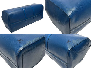LOUIS VUITTON ルイヴィトン ボストンバッグ キーポル50 M42965 エピレザー ブルー ゴールド金具 美品 中古 4b006054