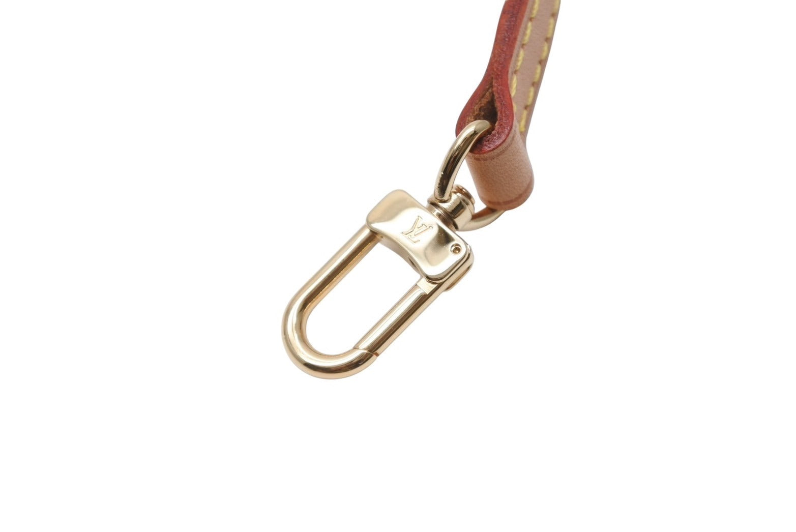 ルイヴィトン　ショルダーストラップ　ヌメ革　レザー　ロゴ金具　ブラウン 新品同様LOUIS VUITTON ルイヴィトン ショルダーストラップ