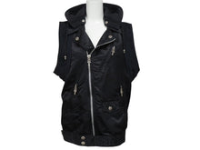 Load image into Gallery viewer, CHROME HEARTS クロムハーツ ライダース ベスト ナイロン スウェット パーカー ダガージップ クロスボール 美品 中古 4b006060