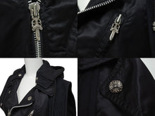 Load image into Gallery viewer, CHROME HEARTS クロムハーツ ライダース ベスト ナイロン スウェット パーカー ダガージップ クロスボール 美品 中古 4b006060