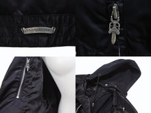 Load image into Gallery viewer, CHROME HEARTS クロムハーツ ライダース ベスト ナイロン スウェット パーカー ダガージップ クロスボール 美品 中古 4b006060