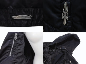 CHROME HEARTS クロムハーツ ライダース ベスト ナイロン スウェット パーカー ダガージップ クロスボール 美品 中古 4b006060