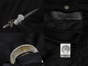 CHROME HEARTS クロムハーツ ライダース ベスト ナイロン スウェット パーカー ダガージップ クロスボール 美品 中古 4b006060