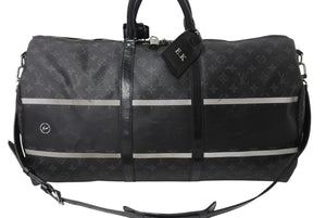 LOUIS VUITTON ルイヴィトン ボストンバッグ キーポル バンドリエール55 藤原ヒロシ フラグメント ブラック Ｍ43414 良品 中古 4c060643