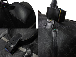 LOUIS VUITTON ルイヴィトン ボストンバッグ キーポル バンドリエール55 藤原ヒロシ フラグメント ブラック Ｍ43414 良品 中古 4c060643