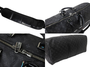 LOUIS VUITTON ルイヴィトン ボストンバッグ キーポル バンドリエール55 藤原ヒロシ フラグメント ブラック Ｍ43414 良品 中古 4c060643