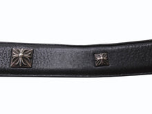 Load image into Gallery viewer, CHROME HEARTS クロムハーツ BLT ベルト ストラップ ピラミッドスタッズ サイズ32 ブラック レザー シルバー925 美品 中古 4b006068