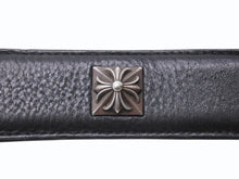 Load image into Gallery viewer, CHROME HEARTS クロムハーツ BLT ベルト ストラップ ピラミッドスタッズ サイズ32 ブラック レザー シルバー925 美品 中古 4b006068
