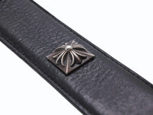 Load image into Gallery viewer, CHROME HEARTS クロムハーツ BLT ベルト ストラップ ピラミッドスタッズ サイズ32 ブラック レザー シルバー925 美品 中古 4b006068