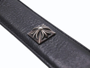 CHROME HEARTS クロムハーツ BLT ベルト ストラップ ピラミッドスタッズ サイズ32 ブラック レザー シルバー925 美品 中古 4b006068