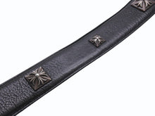 Load image into Gallery viewer, CHROME HEARTS クロムハーツ BLT ベルト ストラップ ピラミッドスタッズ サイズ32 ブラック レザー シルバー925 美品 中古 4b006068