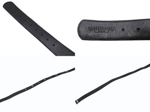 CHROME HEARTS クロムハーツ BLT ベルト ストラップ ピラミッドスタッズ サイズ32 ブラック レザー シルバー925 美品 中古 4b006068